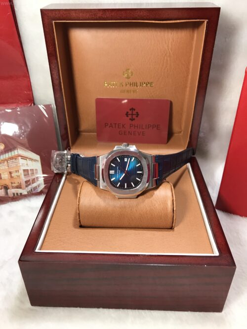 Patek Nautilus 57111A Dark Blue Dial 40mm CC Leather Strap ZP