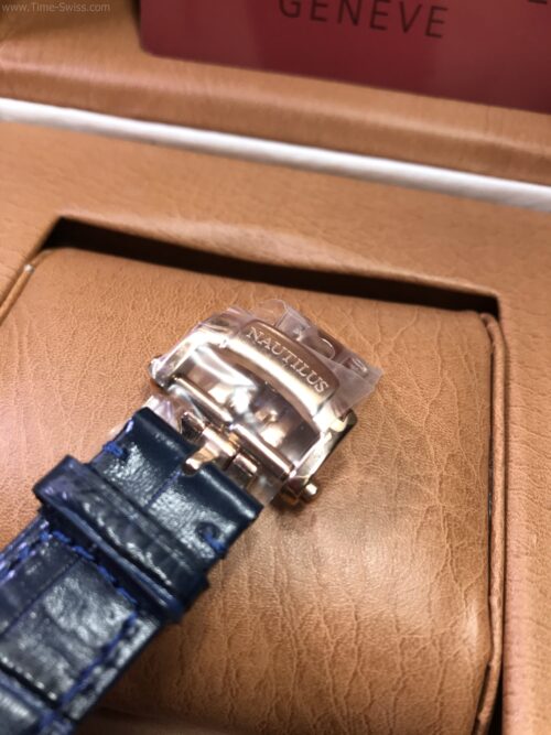 Patek Nautilus 5712R Power Rose Gold Blue Dial 40mm CC Leather Strap