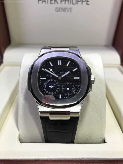 Patek Nautilus 5712G001 Power Black Dial 40mm CC Leather Strap