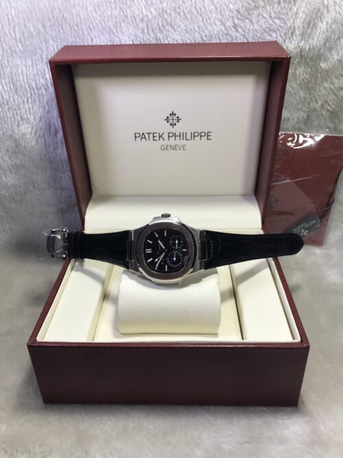 Patek Nautilus 5712G001 Power Black Dial 40mm CC Leather Strap