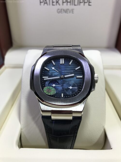 Patek Nautilus 5712G001 Power Blue Dial 40mm CC Leather Strap