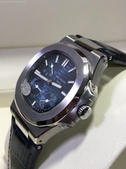 Patek Nautilus 5712G001 Power Blue Dial 40mm CC Leather Strap