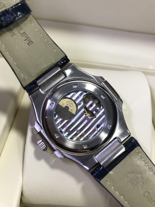 Patek Nautilus 5712G001 Power Blue Dial 40mm CC Leather Strap