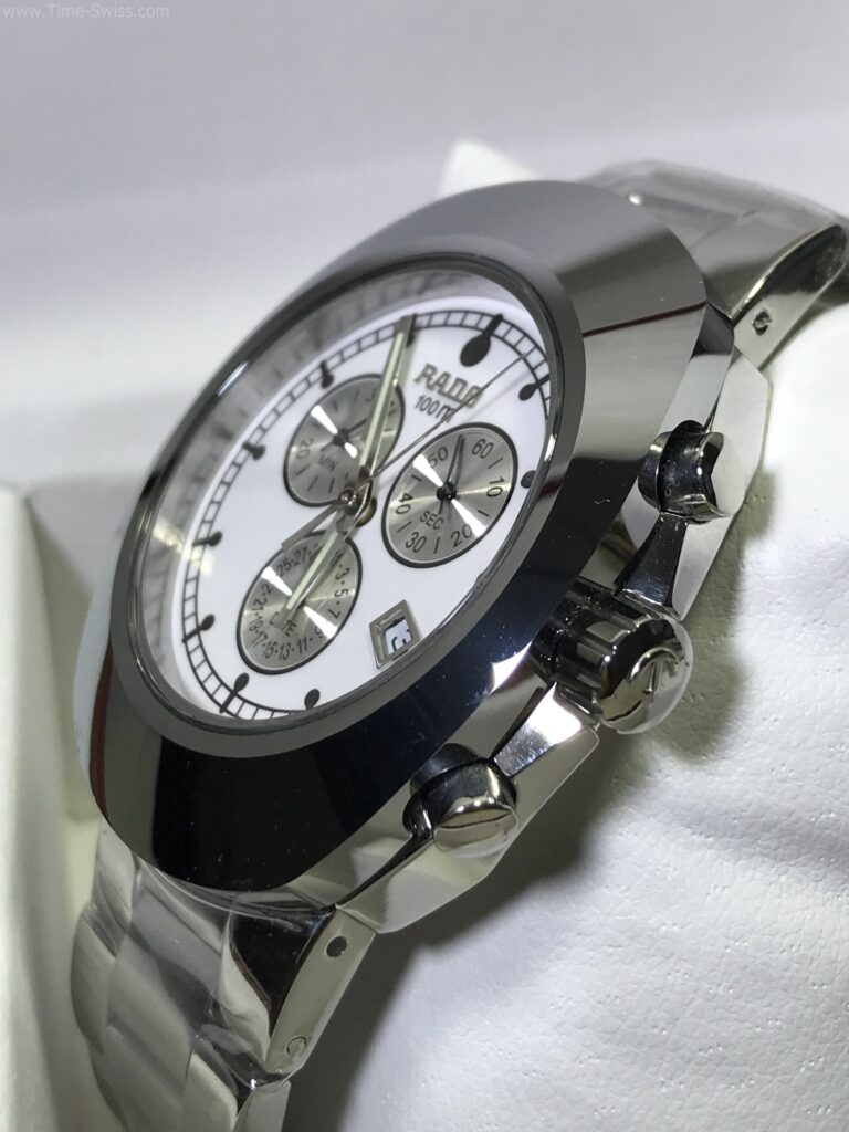 Rado Diastar Chronograph Ceramic White Dial 3วงนอน ขอบเซลามิก 02