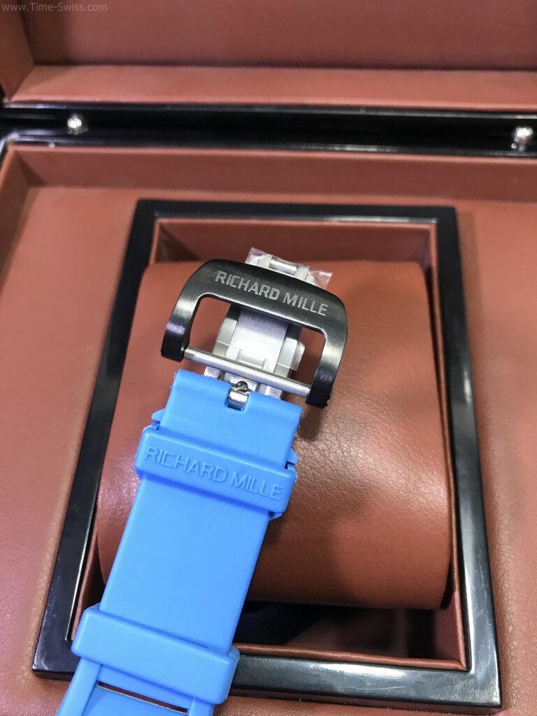 Richard Mille RM011-03 PVD Blue Rubber 40mm รมดำ หน้าฟ้า สายยางฟ้า 03