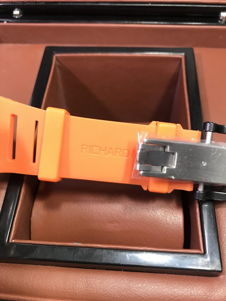 Richard Mille RM011-03 PVD Orange Rubber 40mm รมดำ หน้าส้ม สายยางส้ม 05