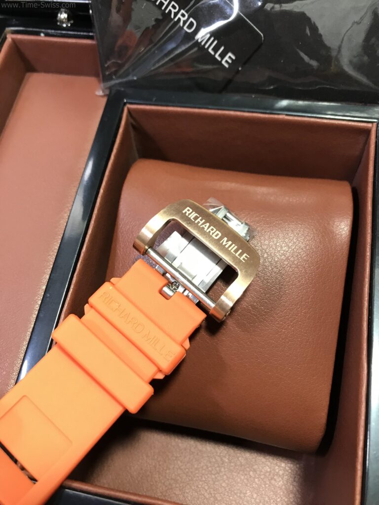 Richard Mille RM011-03RG003 Rose Gold Orange Rubber 40mm เรือนทอง หน้าส้ม สายยางส้ม 04