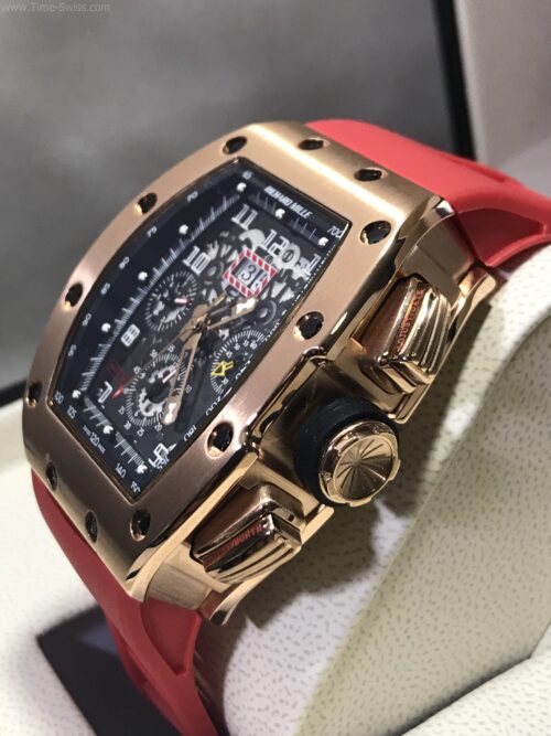 Richard Mille RM011-03RG003 Rose Gold Red Rubber 42mm