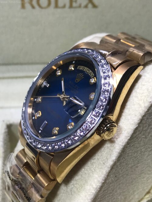 Rolex Day-Date Gold Diamond Blue Dial 36mm