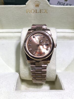 Rolex Day-Date Rose Gold Pink Dial 36mm