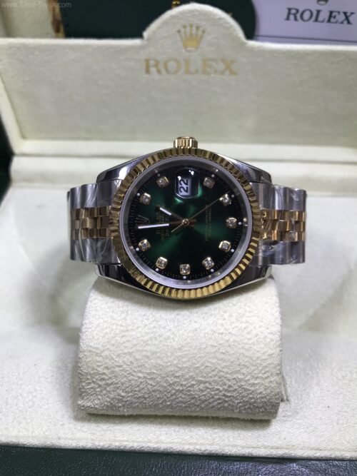 Rolex Datejust Two Tone Green Dial 36mm