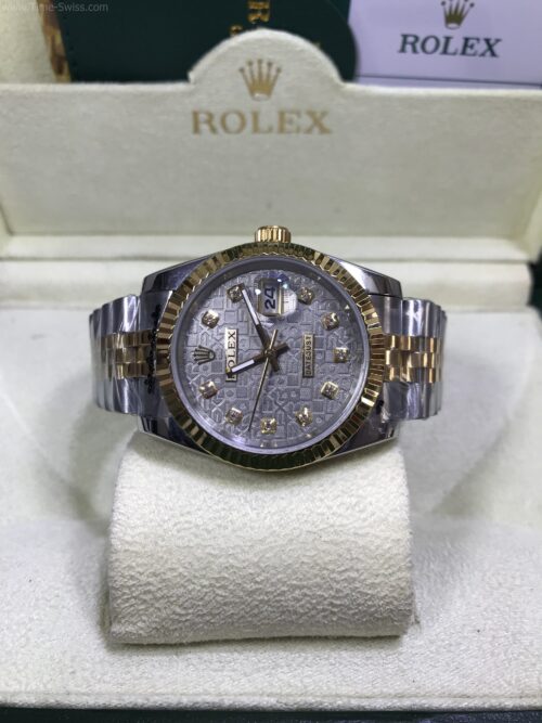 Rolex Datejust Two Tone Grey Com Dial 36mm