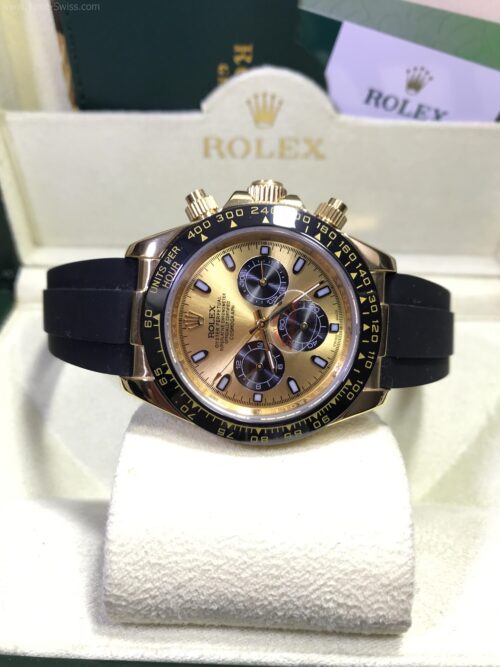 Rolex Daytona Gold Ceramic Gold Dial Rubble 40mm