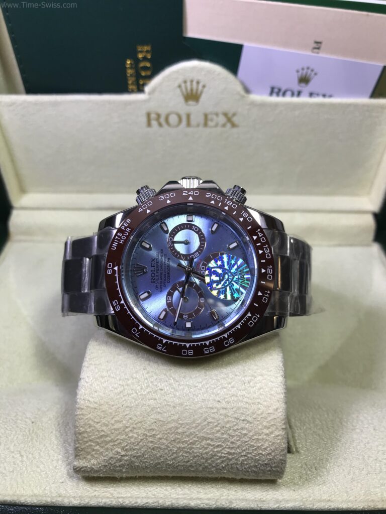 Rolex Daytona Ceramic Ice Blue 40mm CC หน้าฟ้า ขอบน้ำตาล 07