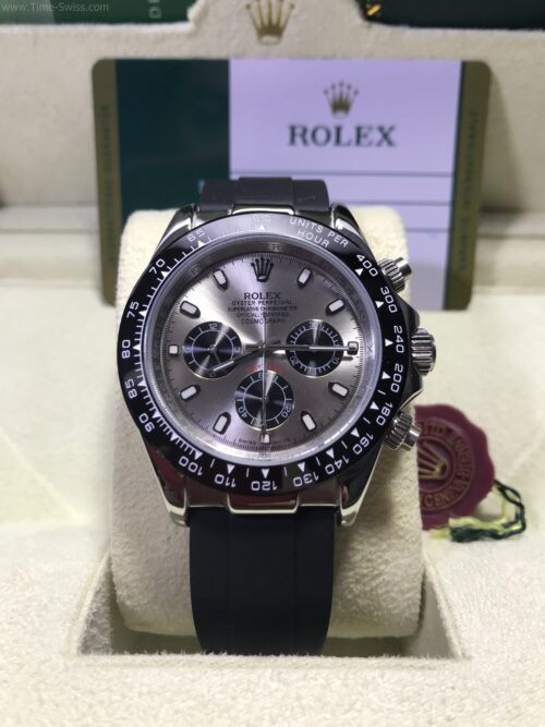 Rolex Daytona Ceramic Silver Dial Rubble 40mm