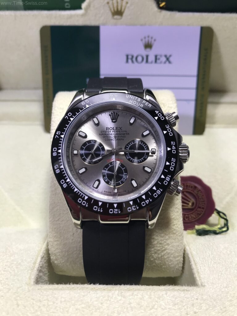 Rolex Daytona Ceramic Silver Dial Rubble 40mm หน้าเทาเงิน ขอบเซลามิก สายยาง