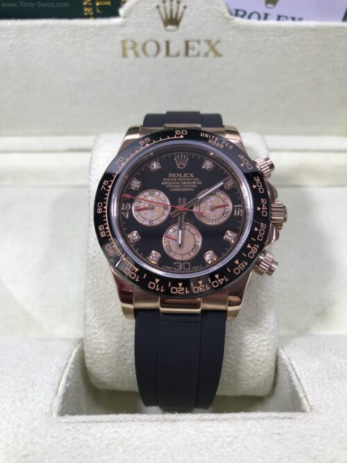 Rolex Daytona Rose Gold Ceramic Black Dial Rubble 40mm CC