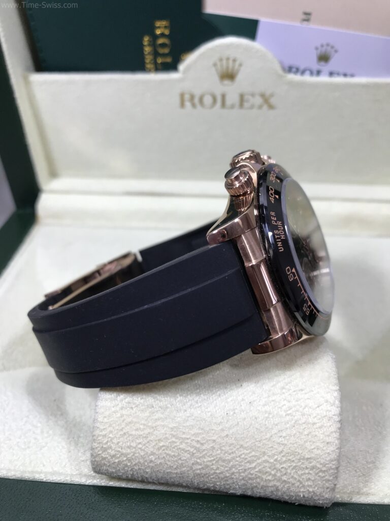 Rolex Daytona Rose Gold Ceramic Black Dial Rubble 40mm CC หน้าดำ สายยาง 03