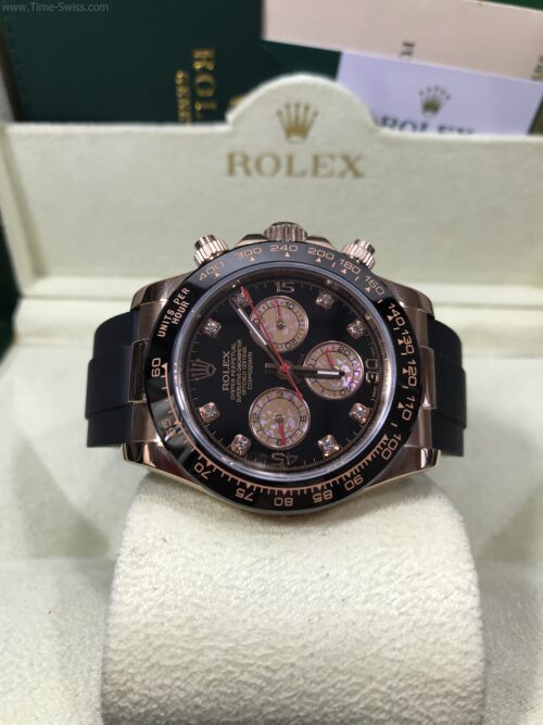 Rolex Daytona Rose Gold Ceramic Black Dial Rubble 40mm CC