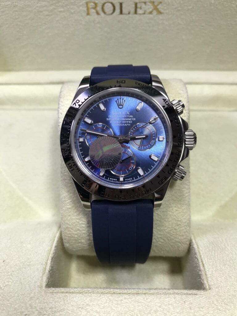 Rolex Daytona Blue Dial Rubble 40mm CC หน้าน้ำเงิน ชอบเรียบ สายยางน้ำเงิน 01