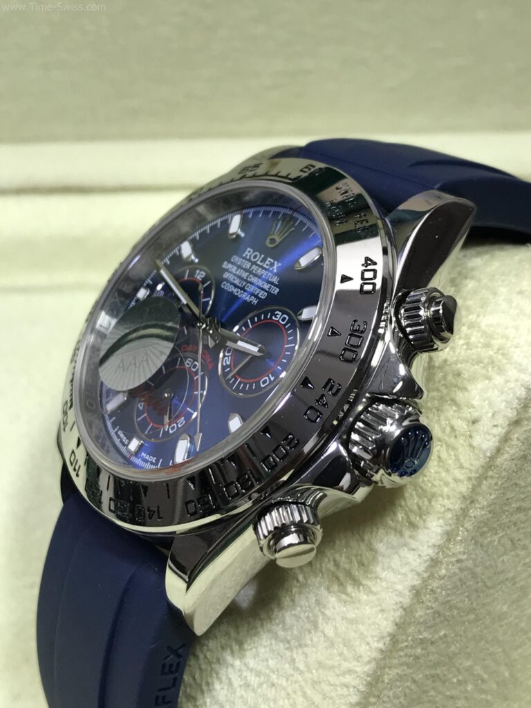 Rolex Daytona Blue Dial Rubble 40mm CC หน้าน้ำเงิน ชอบเรียบ สายยางน้ำเงิน 02