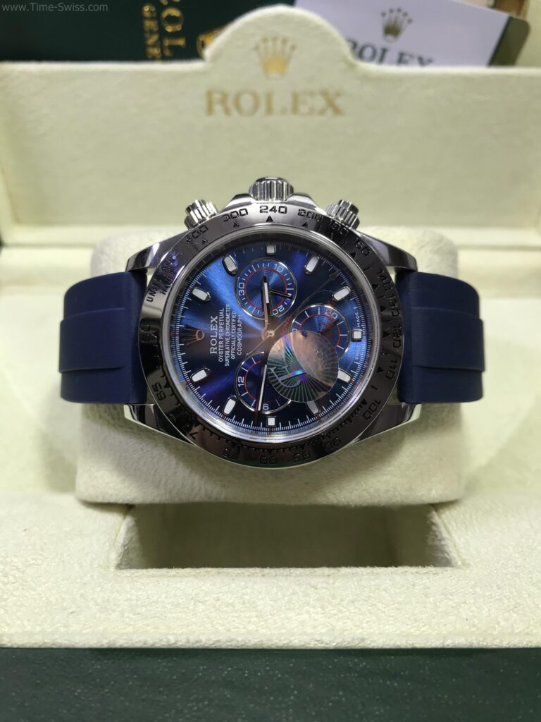 Rolex Daytona Blue Dial Rubble 40mm CC หน้าน้ำเงิน ชอบเรียบ สายยางน้ำเงิน 05