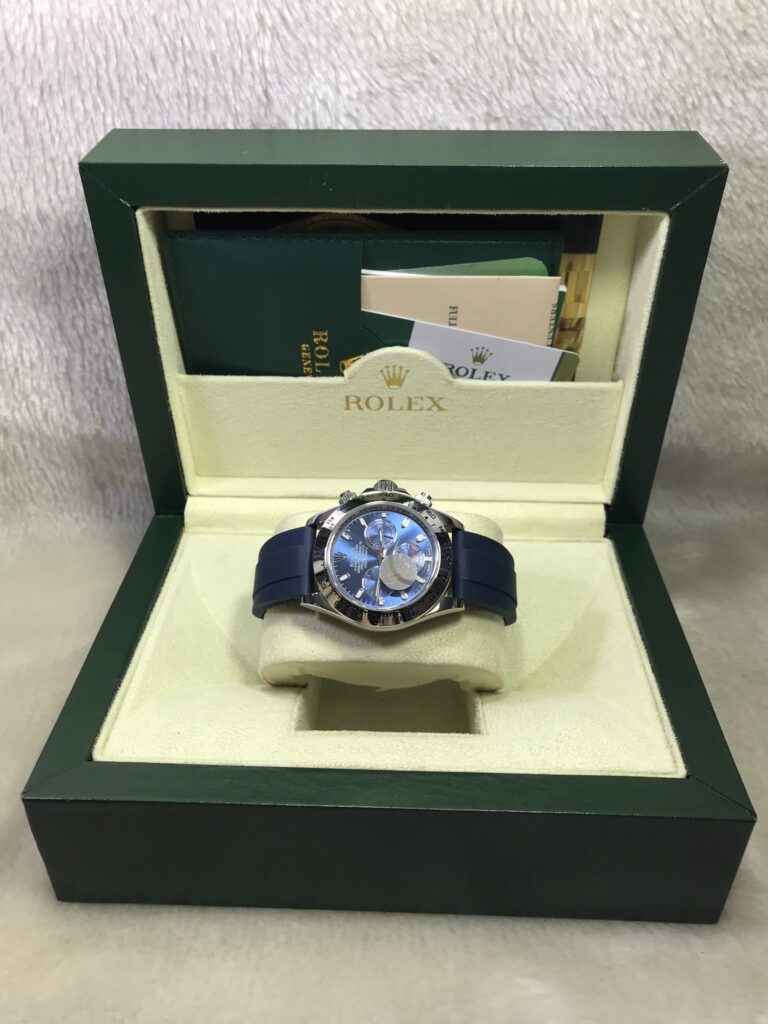 Rolex Daytona Blue Dial Rubble 40mm CC หน้าน้ำเงิน ชอบเรียบ สายยางน้ำเงิน 06