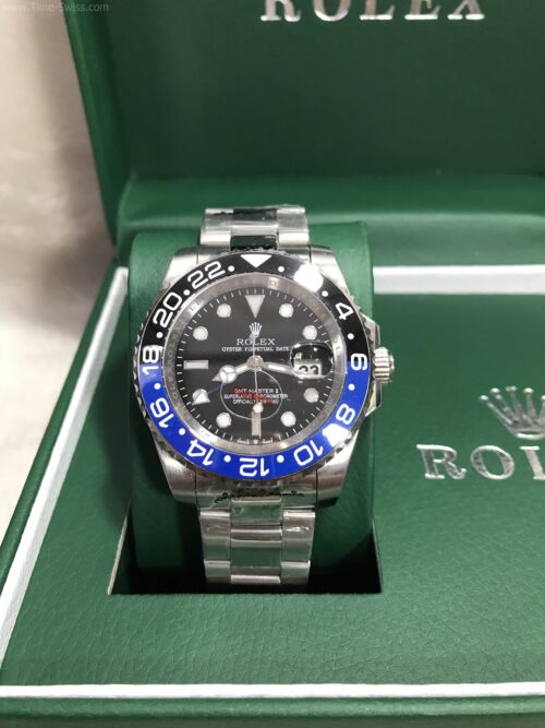 Rolex GMT Batman Black Dial Blue Hand 40mm