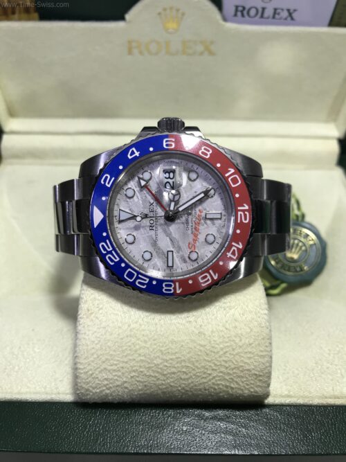 Rolex GMT Pepsi White Dial Red Hand 40mm CC