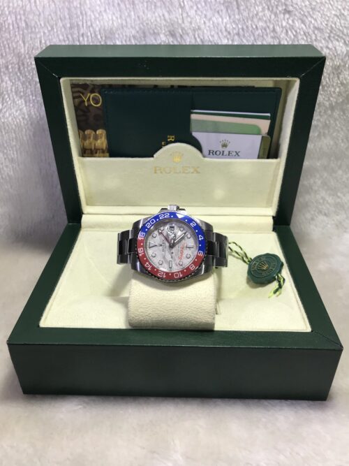 Rolex GMT Pepsi White Dial Red Hand 40mm CC