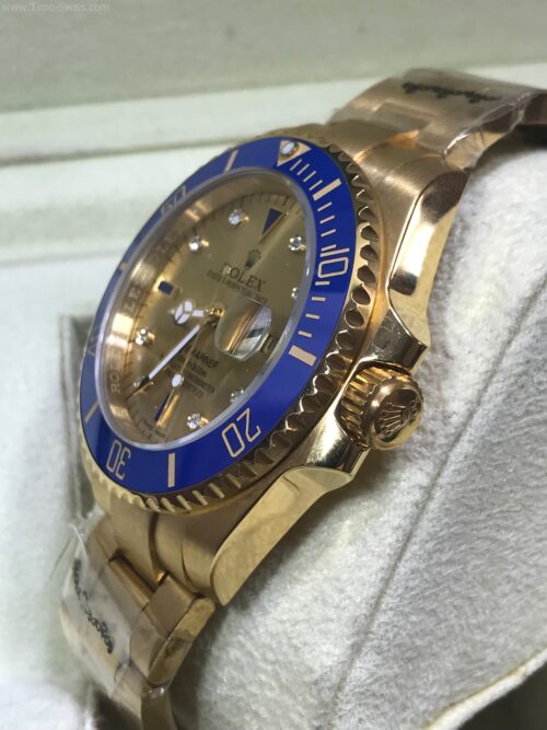 Rolex Submariner Gold Ceramic Blue Gold Dial 40mm