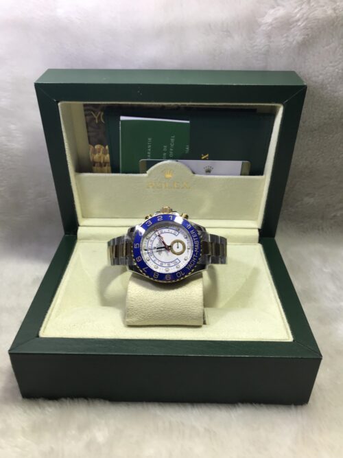 Rolex Yacht MasterII Two Tone Ceramic Blue White Dial 42mm