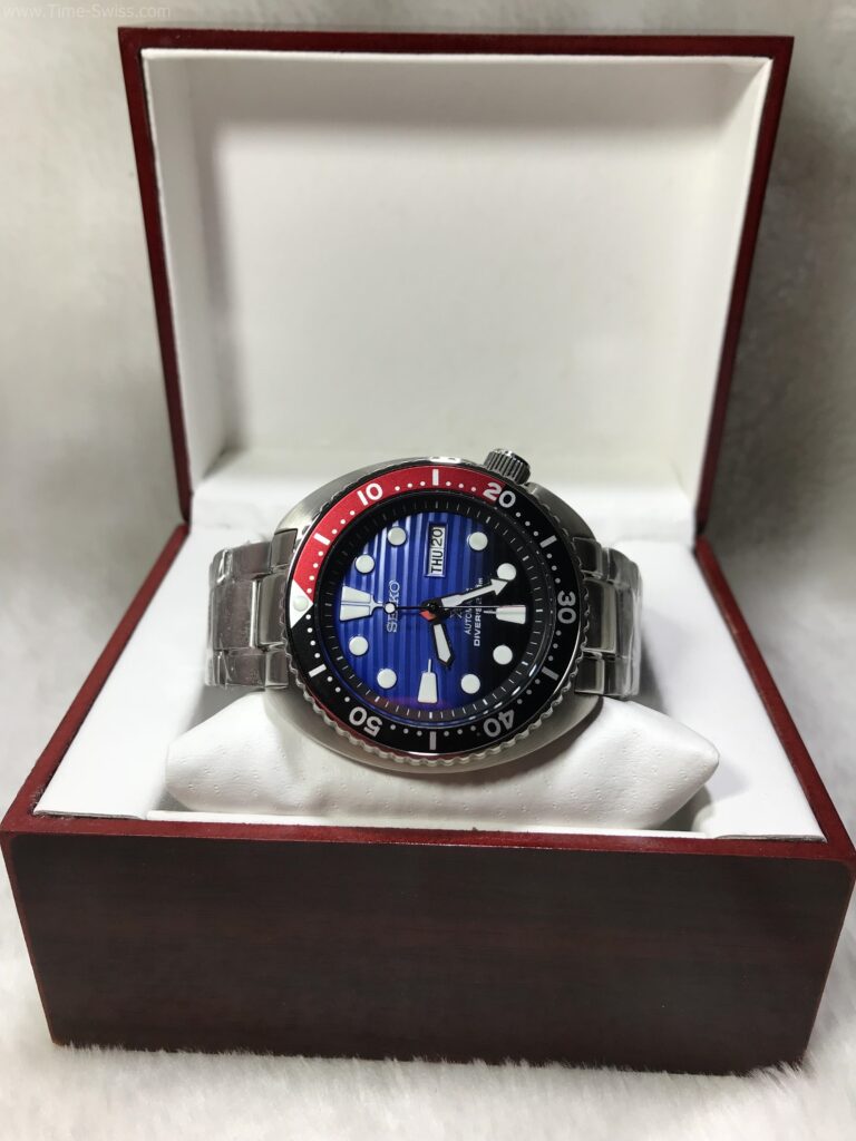 Seiko Diver200 Black Red Blue Dial ขอบแดงดำ หน้าน้ำเงิน 07