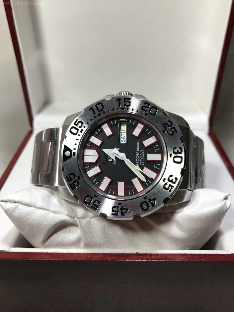 Seiko Monster Black Dial ขอบเหล็ก หน้าดำ 06