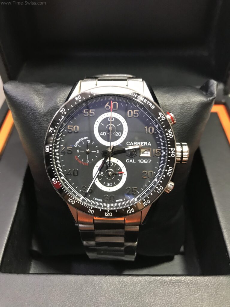 TAG Heuer Carrera 1887 Black Dial 40mm CC ขอบดำ หน้าดำตัวเลข จับเวลา 01