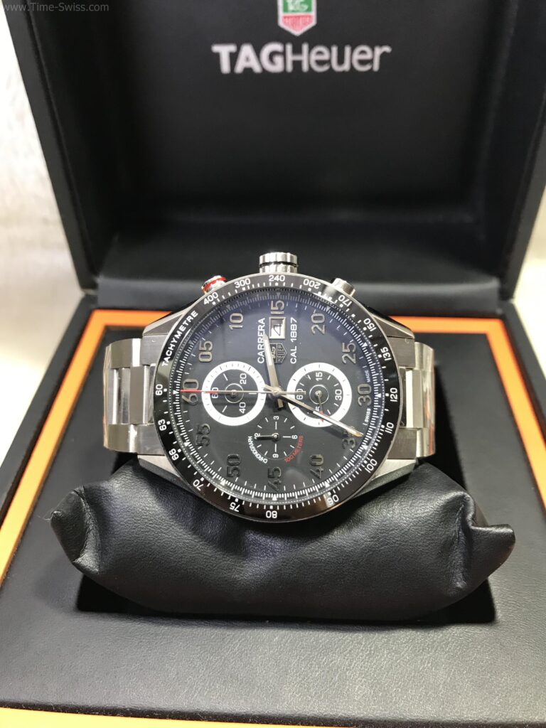 TAG Heuer Carrera 1887 Black Dial 40mm CC ขอบดำ หน้าดำตัวเลข จับเวลา 06