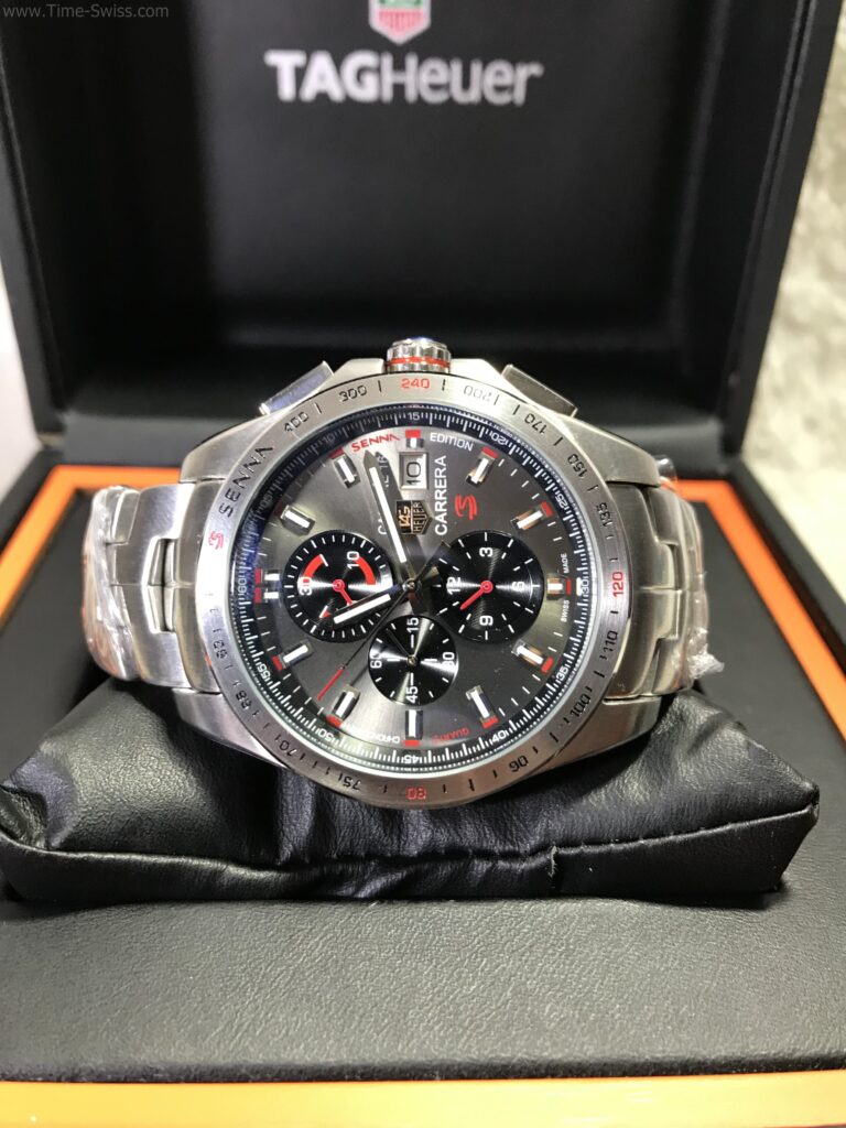 TAG Heuer Carrera Calibre16 Red Black Dial 43mm หน้าดำเทา ขอบเรียบ 06