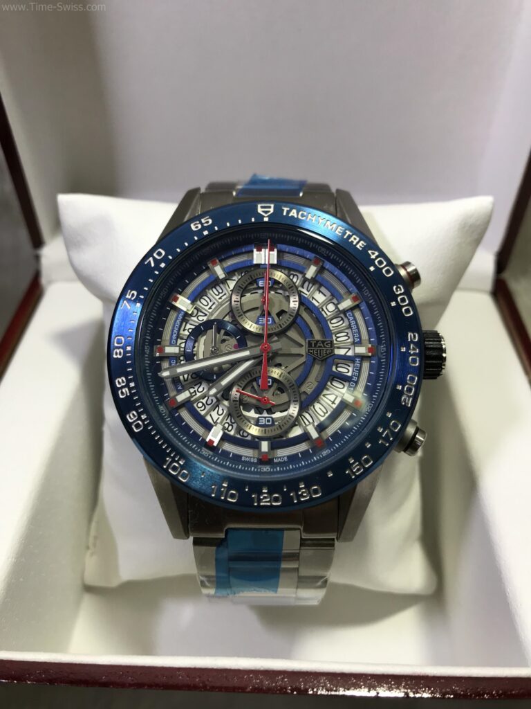 TAG Heuer Carrera Chronograph Blue Dial 40mm หน้าปัดสีน้ำเงินแกะลาย 01