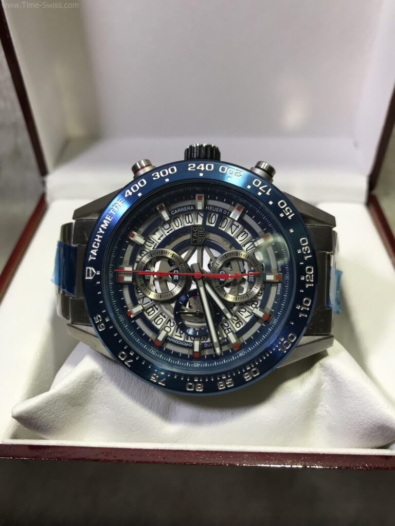 TAG Heuer Carrera Chronograph Blue Dial 40mm หน้าปัดสีน้ำเงินแกะลาย 06