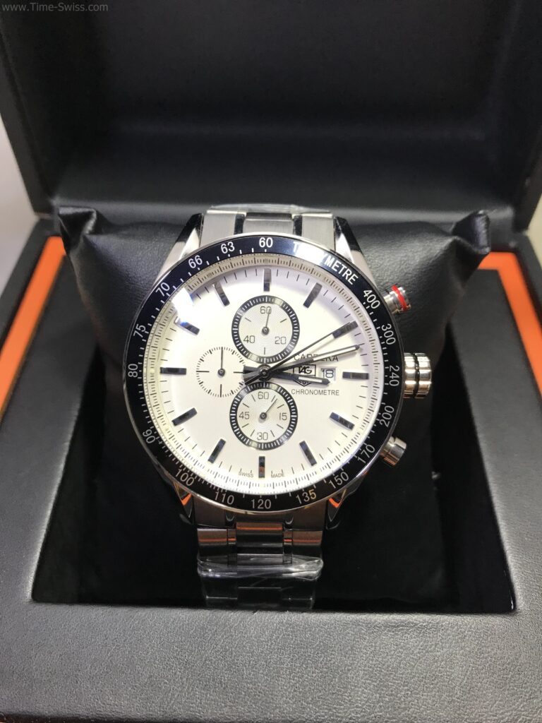 TAG Heuer Carrera Chronograph White Dial 40mm หน้าขาว ขอบดำ 01