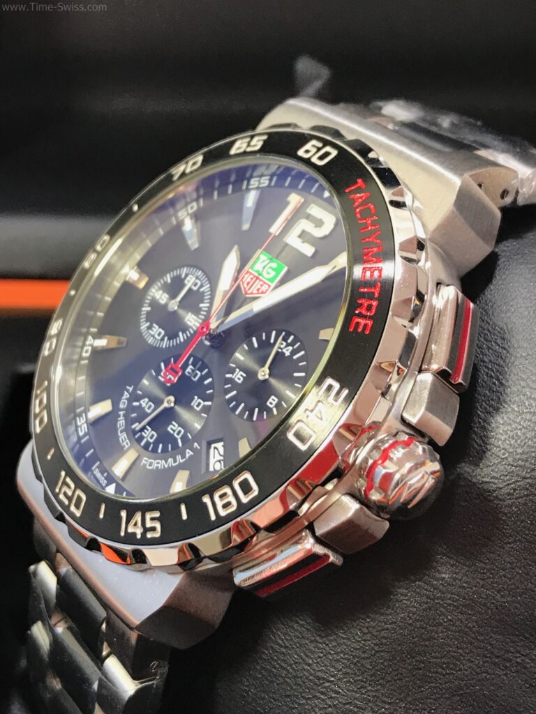 TAG Heuer Formula1 PVD Chronograph Black Dial 43mm หน้าดำเงา สายเหล็กสลับ PVD 02