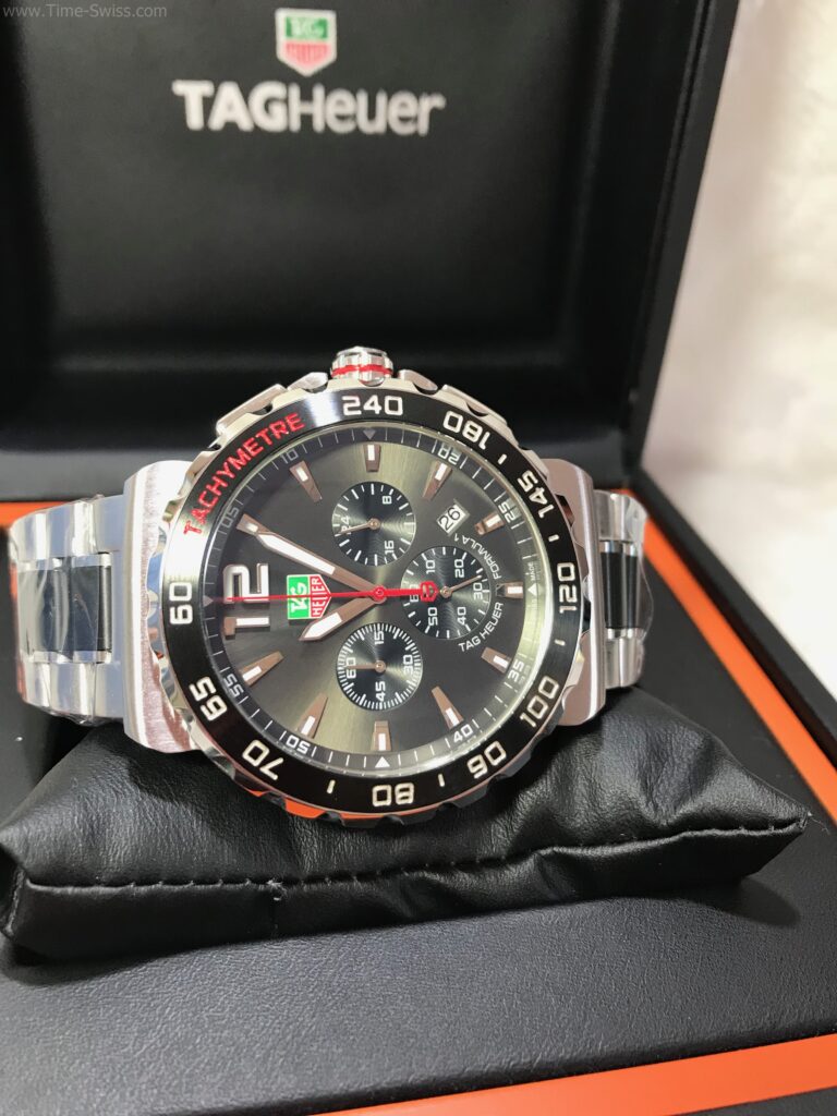 TAG Heuer Formula1 PVD Chronograph Black Dial 43mm หน้าดำเงา สายเหล็กสลับ PVD 04