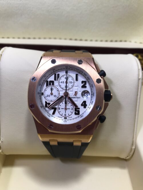 Audemars Piguet Chronograph Rose Gold White Dial 44mm Swiss