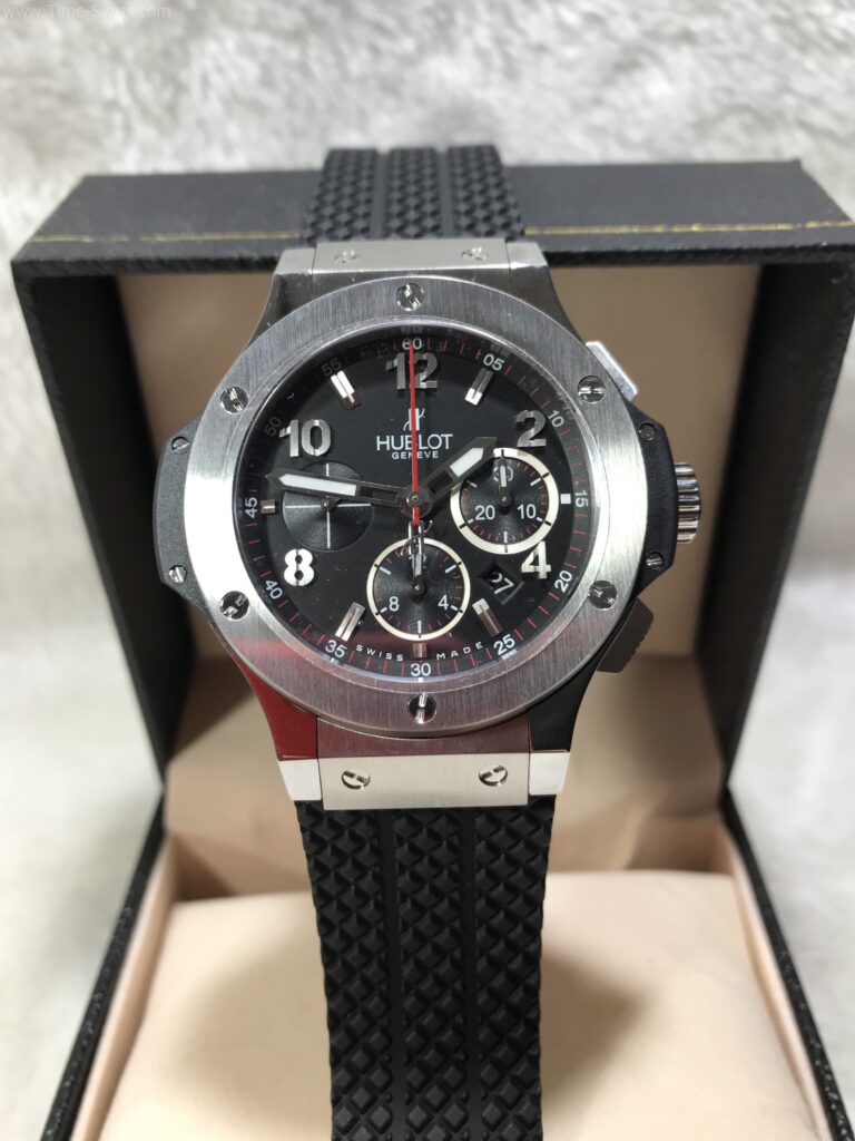 Hublot Big Bang Geneve Black Dial 40mm Swiss หน้าดำ เครื่องจับเวลา สายยาง 01