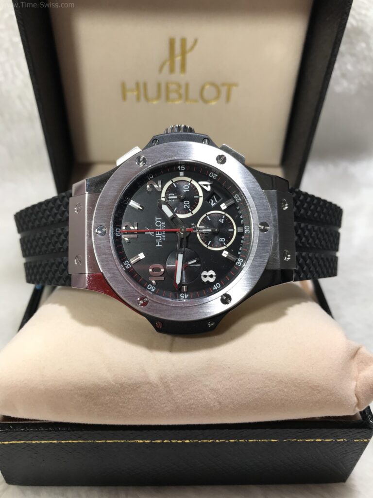 Hublot Big Bang Geneve Black Dial 40mm Swiss หน้าดำ เครื่องจับเวลา สายยาง 07