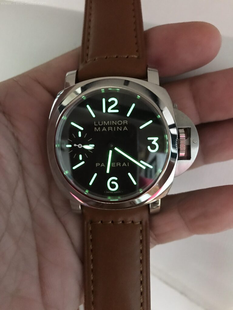 Panerai Luminor Marina PAM111 Black Dial 44mm Swiss หน้าดำ สายหนังน้ำตาล 05