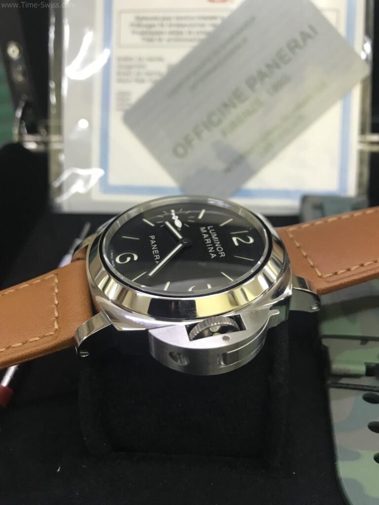 Panerai Luminor Marina PAM111 Black Dial 44mm Swiss Super หน้า สายหนังน้ำตาล 03