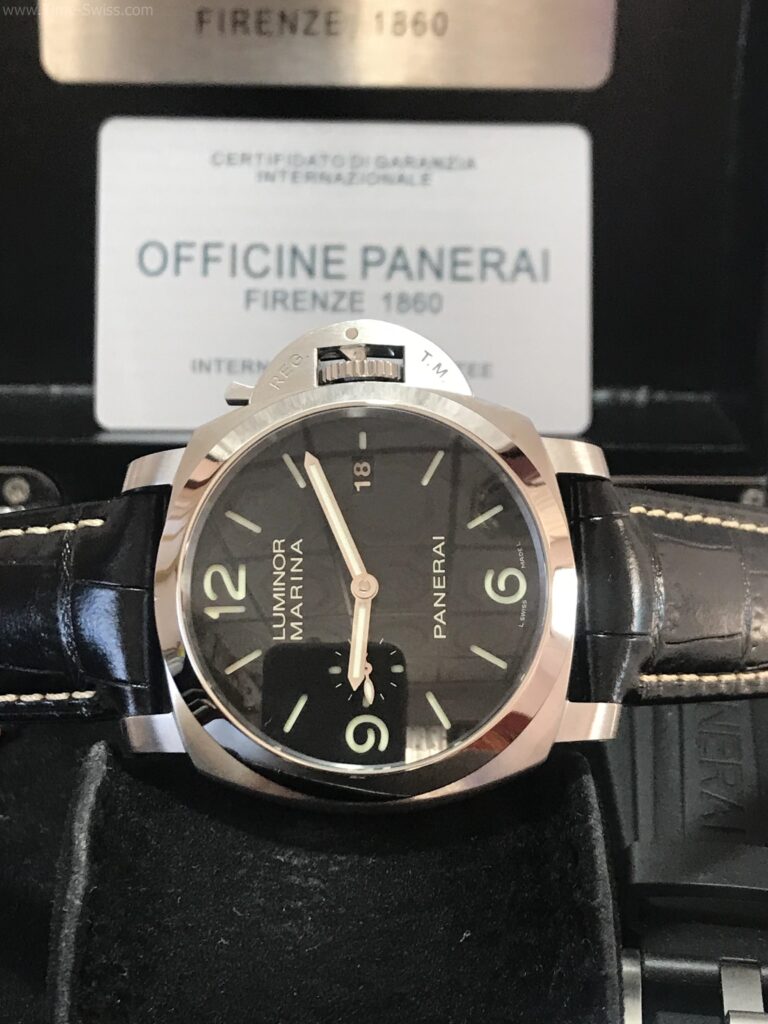 Panerai PAM312 1950 Black Dial 44mm Swiss หน้าดำ2ชั้น สายหนัง 07