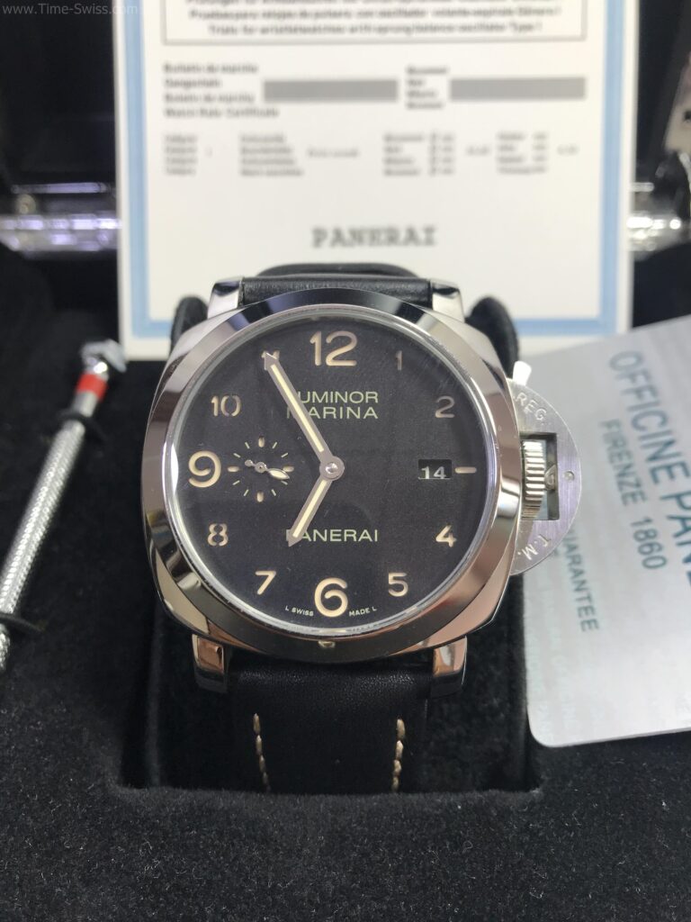 Panerai Luminor Marina PAM359 1950 Black Dial 44mm Swiss พรายน้ำสีส้ม สาหนัง 01