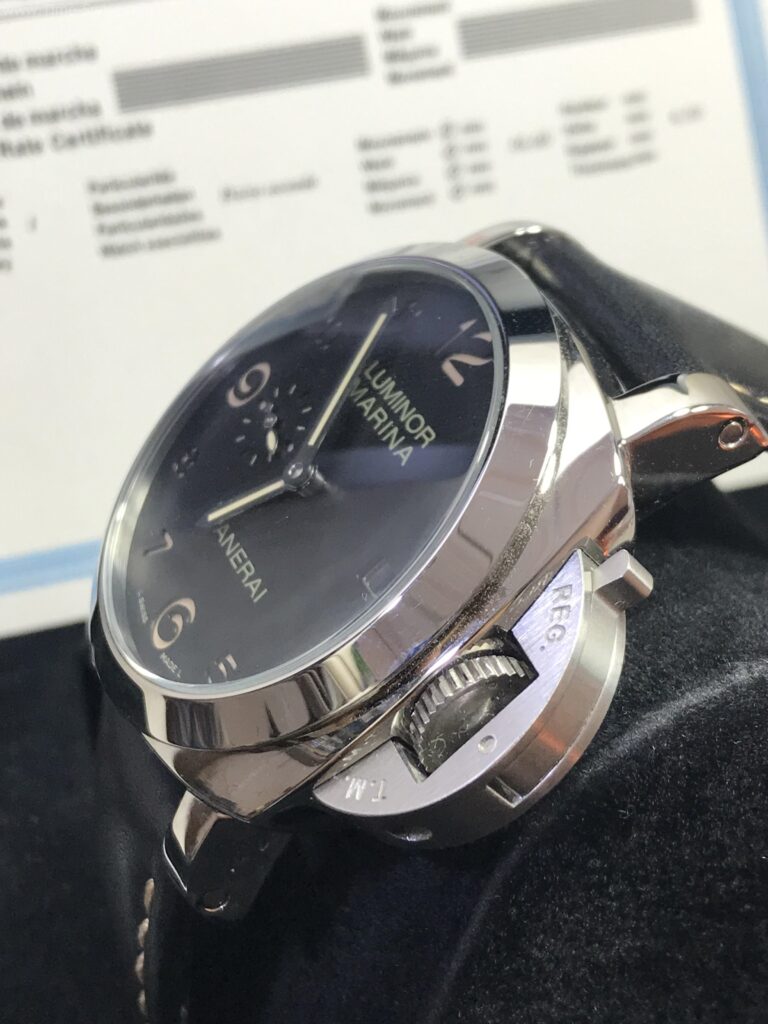 Panerai Luminor Marina PAM359 1950 Black Dial 44mm Swiss พรายน้ำสีส้ม สาหนัง 02